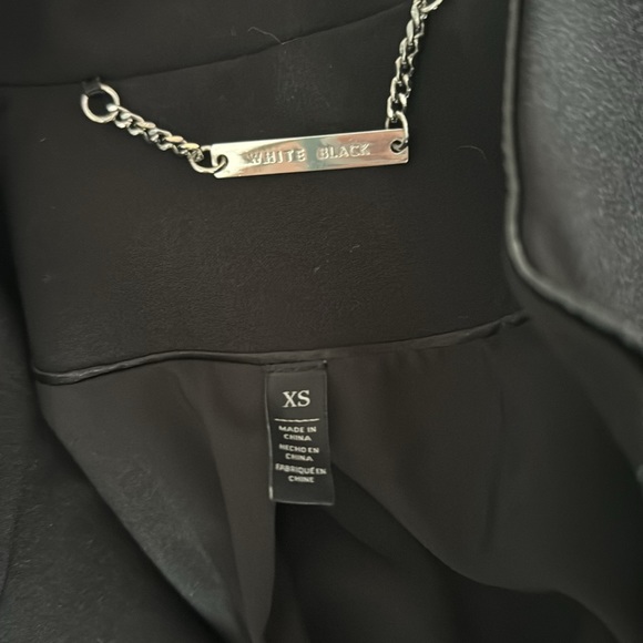 White House Black Market Long Jacket with Leather Accents - Picture 6 of 6